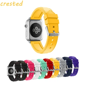 

CRESTED silicone strap For Apple Watch sport band 42mm/38mm iwatch serise 3 2 1 wristband bracelet rubber watchband strap