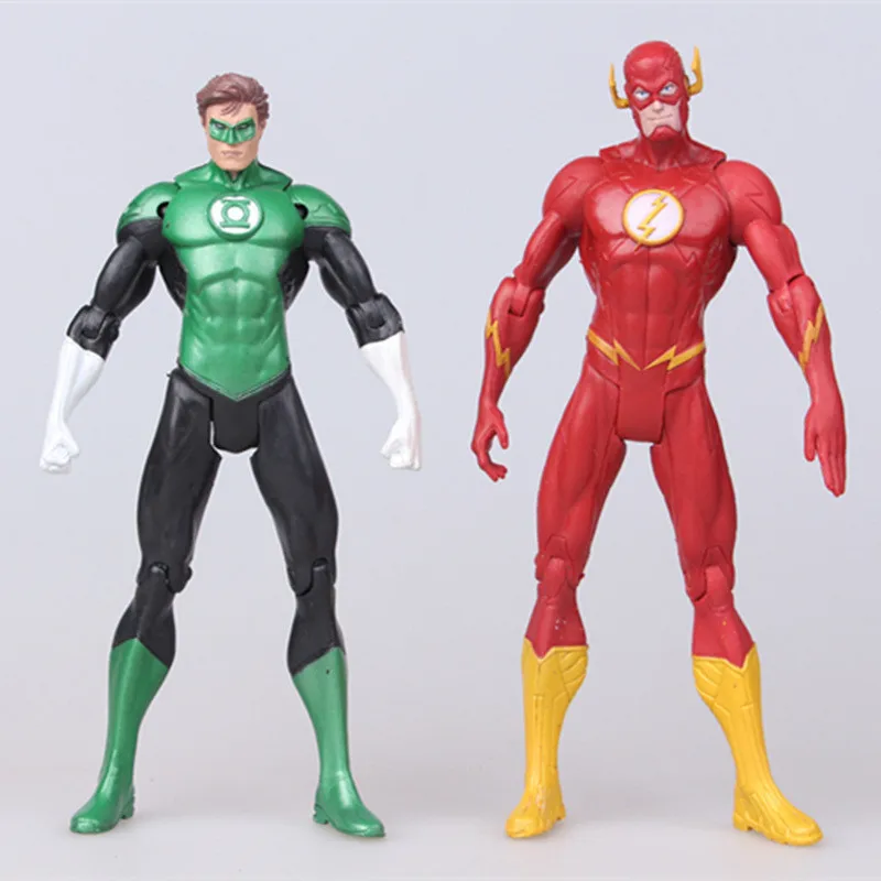 Huong Anime Figure 17 cm Superheroes Batman Green Lantern Flash Superman Wonder Woman PVC Action Figures Kids Toys Dolls Model
