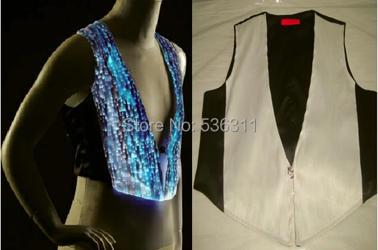 

fashion 2017 T Shirts Multicolor changeable led men's t-shirt boys top KTV dancewear luminous clothing LED top waiter's vest