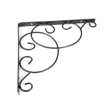 

Vintage Style Iron Wall Mounted Floral Shelf Bracket Rack with Screws for Bookrack