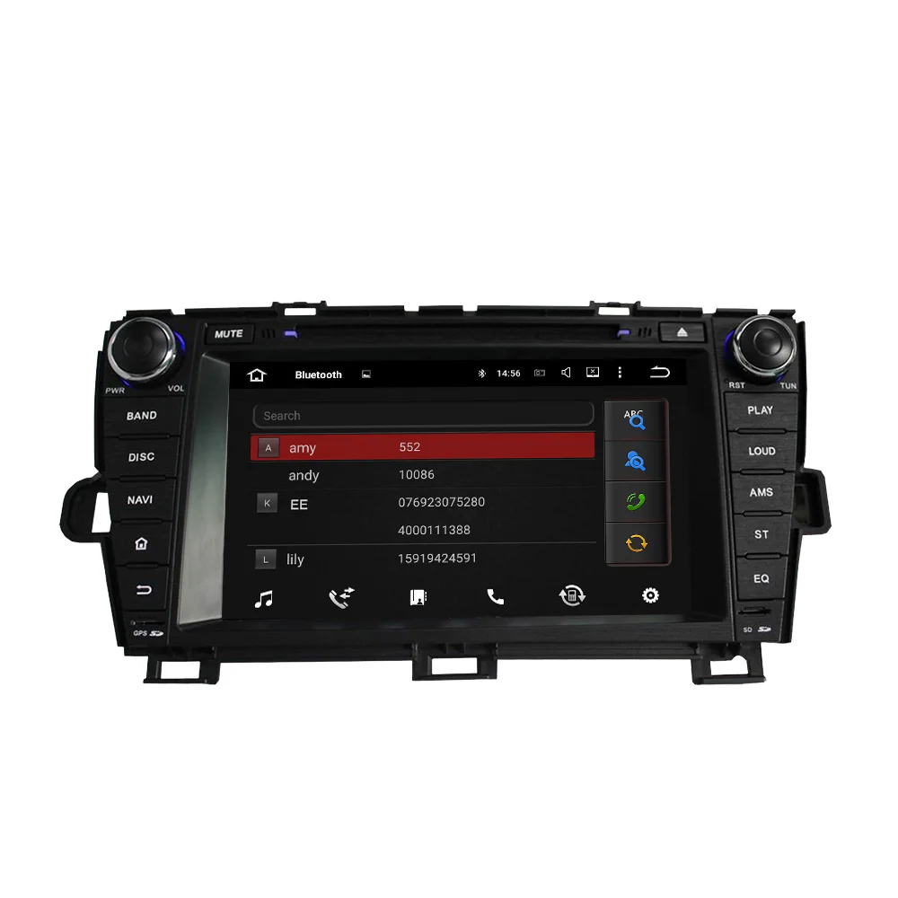 الثماني النواة 4 جيجابايت ذاكرة الروبوت 8.0 car dvd gps للملاحة الوسائط المتعددة لاعب راديو ستيريو سيارة لتويوتا بريوس 2009-2014 اليسار wifi