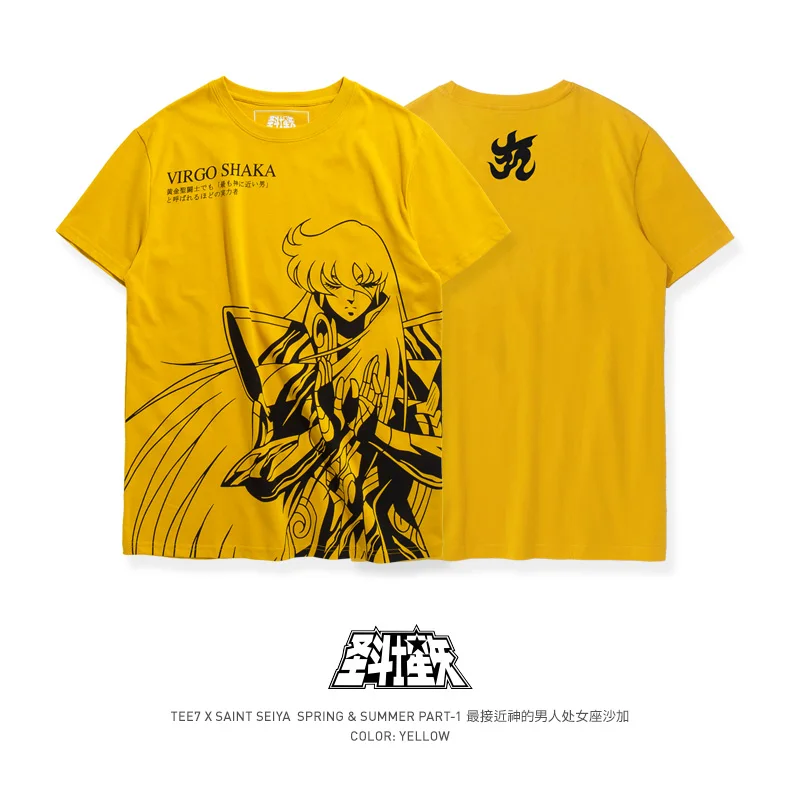 

TEE7 Men's casual short-sleeved T shirt saint gladiator virgo sarga print T-shirt summer fashion slim top
