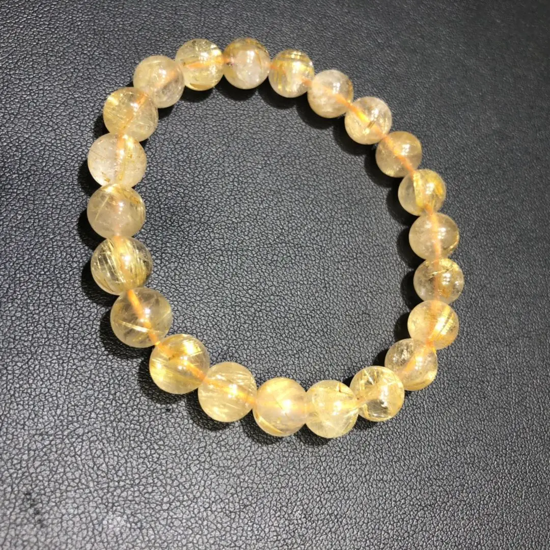 

9mm Natural Rutilated Quartz Bracelet Rutilated Bracelet For Gifts