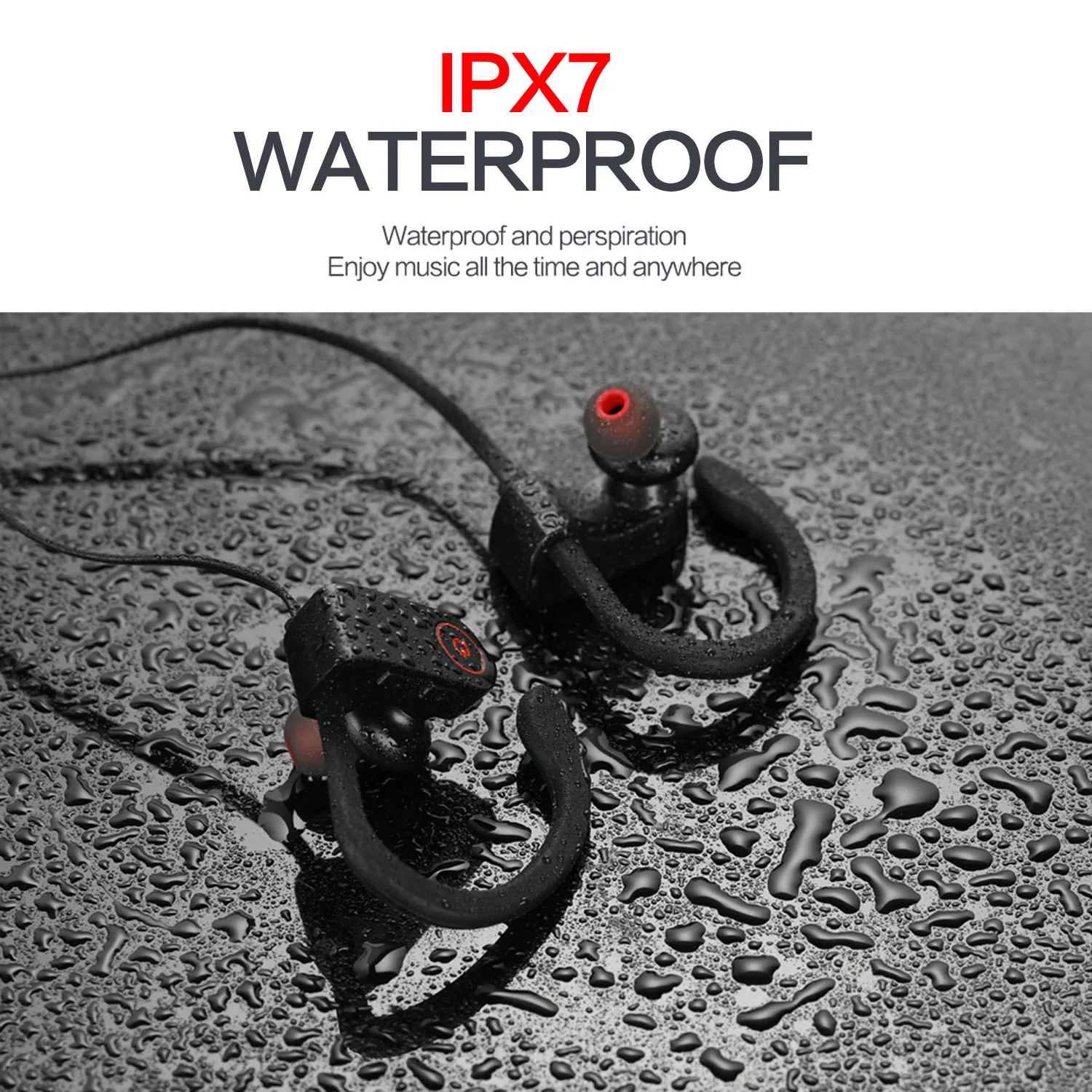 ZAPET IPX7 Waterproof Bluetooth Earphone Bass Wireless Bluetooth Headphone Sports Bluetooth headphones with mic for Xiaomi