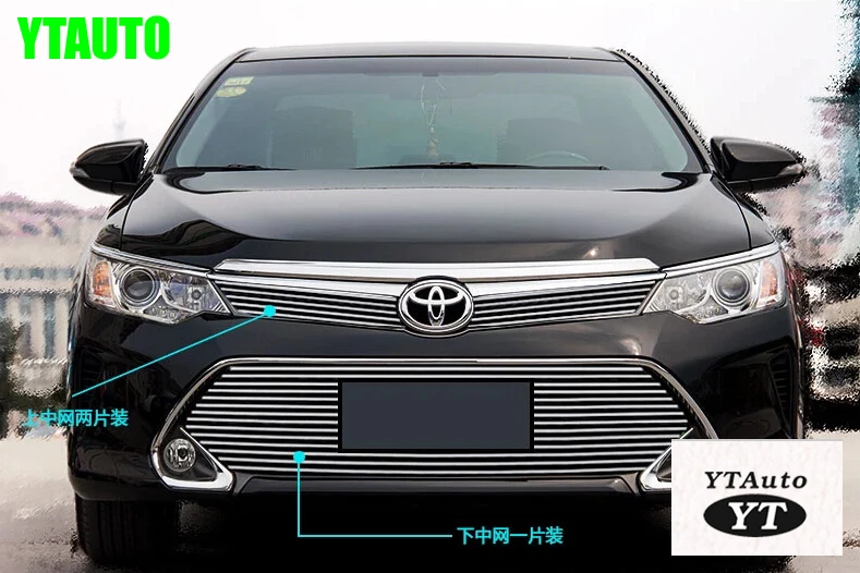 Front grille trims for Toyota Camry 2015 aluminum alloy,2pcs/set ,auto exterior accessoriesin