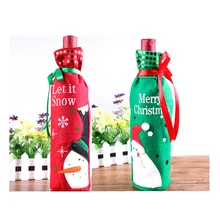 2 шт Санта Клаус рождественские на шнурке крышка для бутылки с красным вином сумки ужин вечерние Декоративная скатерть