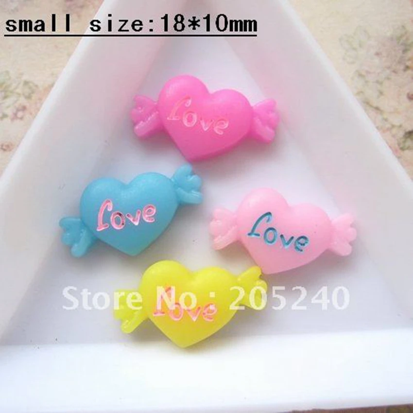 

For DIY Phone Decoration 30pcs Small Size Hot Sale And Kawaii Resin Heart With Wings