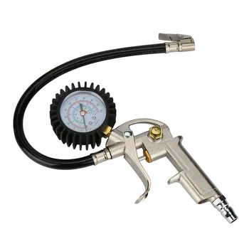 

Pressure Gauge 220 PSI Pistol-Type Flexible Hose Air Chuck With Dial Tire Inflator