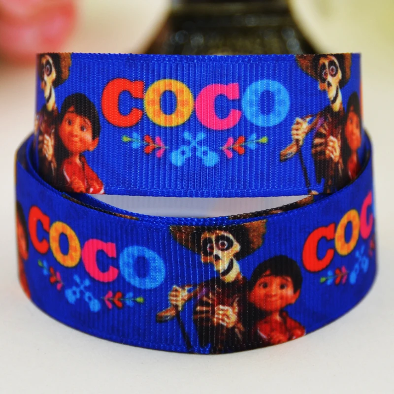 7/8'' (22mm) COCO Movie Cartoon Character printed Grosgrain Ribbon