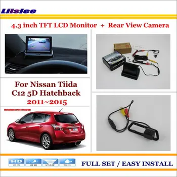 

Liislee For Nissan Tiida C12 5D Hatchback 2011~2015 4.3" LCD Monitor + Car Rearview Back Up Camera = 2 in 1 Car Parking System