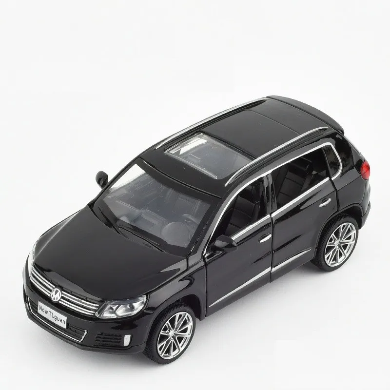  High simulation 1:32 Tiguan SUV Alloy Pull Back Toy Car Model Musical Flashing Six Open The Doors D