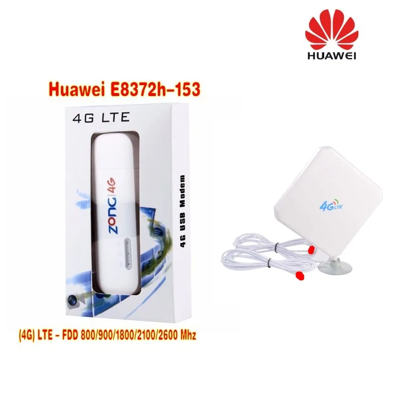 100 шт. разблокирована huawei E8372 E8372h-153 150 Мбит/с 4 г LTE Wi-Fi модем с 4 г антенны 35dbi усиления