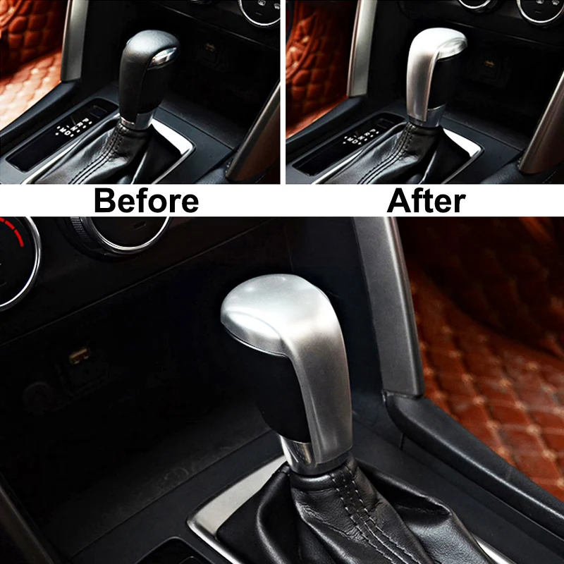 Для Mazda 3 Axela Chrome шестерни Цельнокройное крышка головки Отделка Ручка управление ручка крышки для украшение крышки стайлинга автомобилей