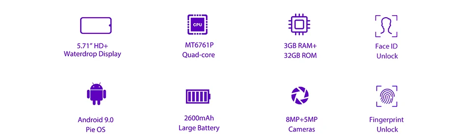 OUKITEL C16 Pro 4G 5,71-дюймовый смартфон с каплями воды MT6761 Cortex-A53 4-ядерный 3 Гб ram 32 Гб rom