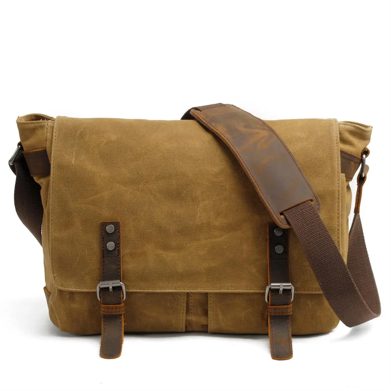 Men Vintage Crazy Horse Leather Strap Canvas Waterproof Crossbody Messenger Bag Male Leisure School Laptop Shoulder Bags for Boy Men Vintage Crazy Horse Leather Strap Canvas Waterproof Crossbody Messenger Bag Male Leisure School Laptop Shoulder Bags for Boy