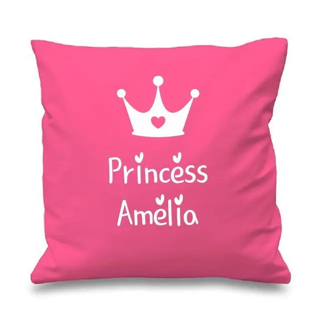 Personalized Pink Princess Crown Cushion Cover Custom Name Throw Personalized Pink Princess Crown Cushion Cover Custom Name Throw Pillow Case Personalised Gifts Home Sofa Chair Decor 18