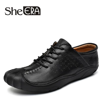

2018 New Men Genuine Leather Shoes Men Moccasin Sneakers Flat High Quality Causal Men Shoes Adult Male Footwear Shoes
