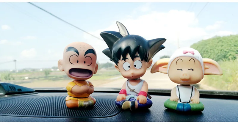 3 шт. Dragon Ball SON GOKU Oolong Kuririn автомобильный орнамент встряхивание кивающая кукла милая игрушка с помпоном японское мультяшное украшение интерьера