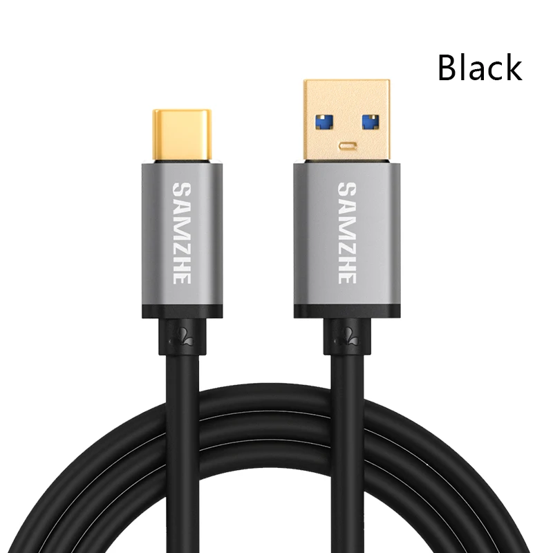 SAMZHE USB3.0 кабель для мобильного телефона type C 2.4A кабель для быстрой зарядки для Xiaomi mi 4C mi 5 4S OnePlus 2 Nexus 5 5X6 P MEIZU - Цвет: Черный