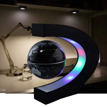 

C Shape Magnetic Levitation Floating Globe World Map with LED Light EU Plug Gift