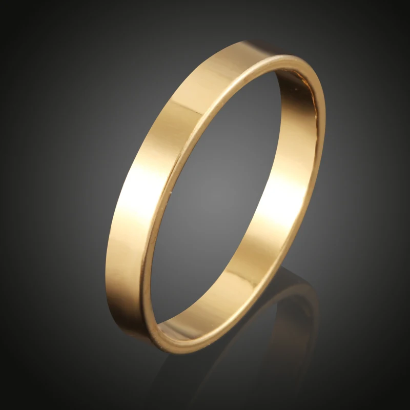 3mm Wedding Rings For Women Ring Gold Color Small Ring Smooth Wedding Rings Pair