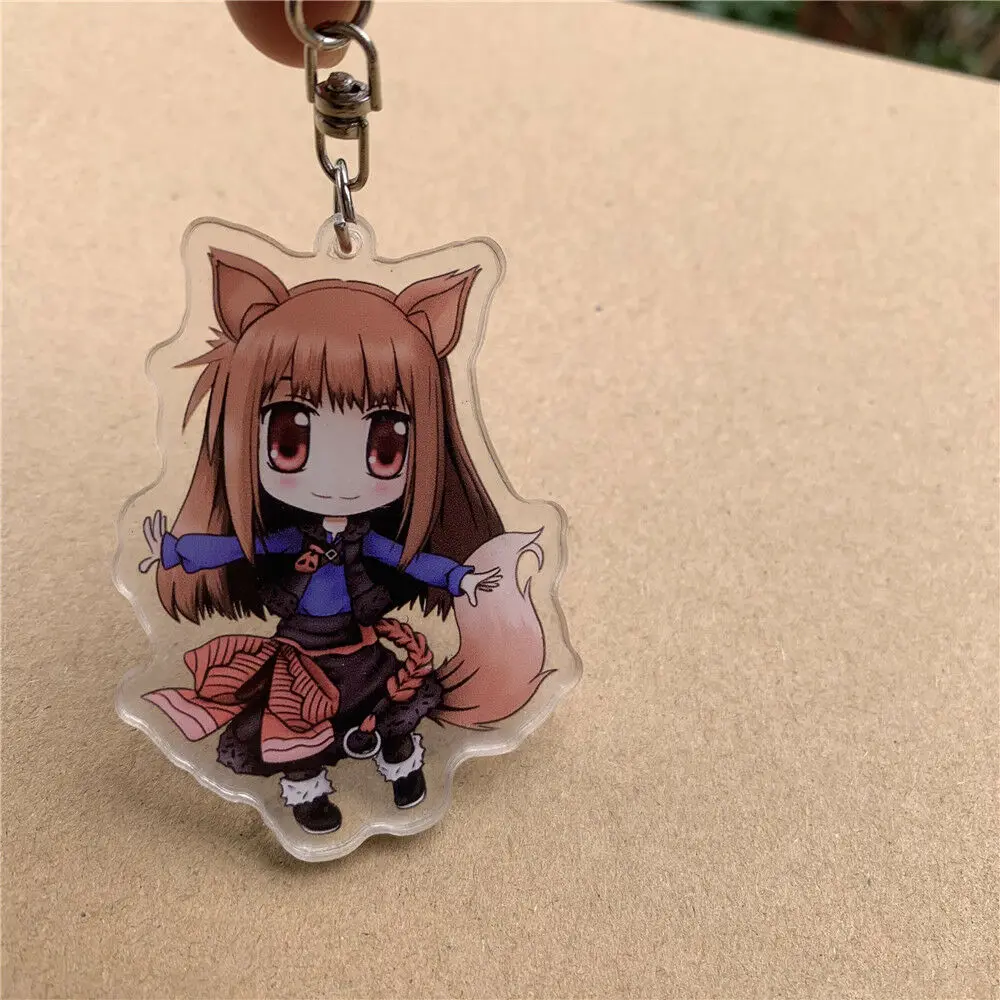 Anime Spice and Wolf Holo Acrylic Anime Keychain Keyring Strap Figure 6cm Cute 