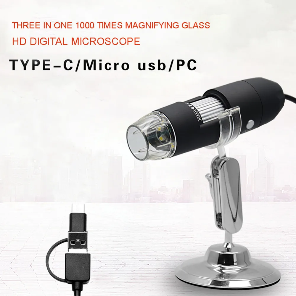 

Mega Pixels 1080P 1000X 8 LED Digital Microscope USB Endoscope Camera Magnifier Electronic Support System Android/ Windows/ Mac