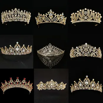 

wedding Gold Color crown queen bridal Tiaras bride crown headband Wedding Accessories diadem mariage hair jewelry ornaments