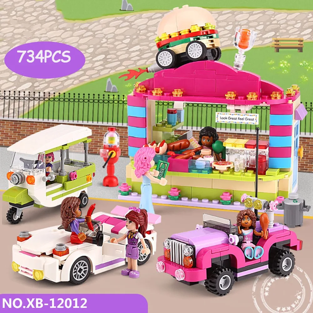 

734Pcs Friends Girl City Series The School Convenience Store figures Model Building Blocks Compatible Legoing Friend Toys
