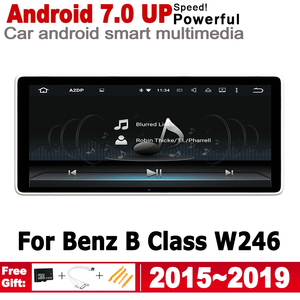 

Android 7.0 up Car radio GPS multimedia player For Mercedes Benz B Class W246 2015~2019 NTG Navigation Bluetooth HD Screen WiFi
