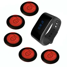 SINGCALL Paging System in Wireless Communication Take a Number System for Customer, 1 Bell Watch Receiver 5 Service Call Buttons