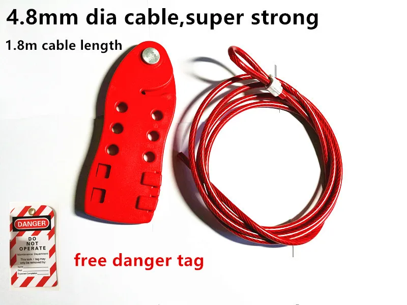 

10pcs/lot Gate Valves Cable Lockout Adjustable Cable Lockout multiple lockout, with free danger lockout tag