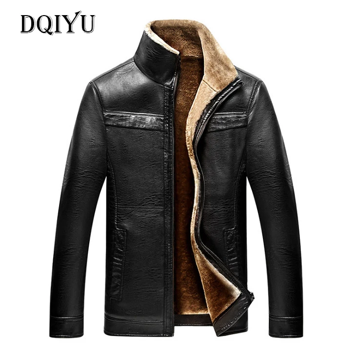 

Winter Leather Jacket Men New Business Casual Male Leather Jacket Zippers Thicken Coats Motorcycle Leather Jacket High quality