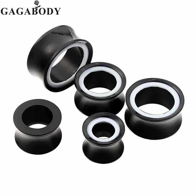 christmas 10 pieces mix sizes black white acrylic ear plugs 12mm size 10 plugs