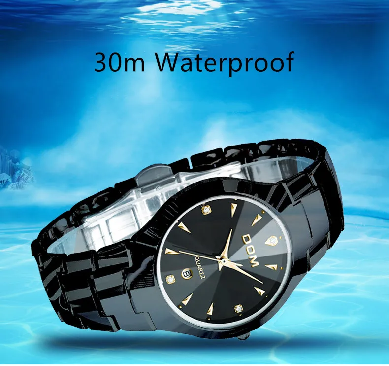 DOM мужские часы модные трендовые часы из вольфрамовой стали водонепроницаемые кварцевые часы мужские W-698-1M