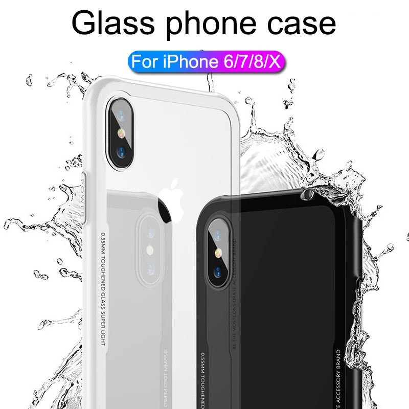 Роскошные закалённое Защитное стекло для iPhone 6 6S 7 8 plus x чехол из стекла крышка для iPhone 7x6 8 плюс Чехол для телефона я чехол для телефона 7 6 8 плю...