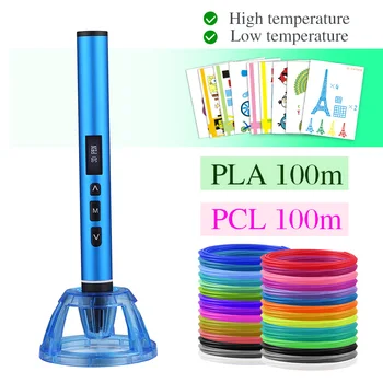 

3D pen 3D printing pen supports both low and high temperature modes and can use PCL and PLA filaments. The metal case