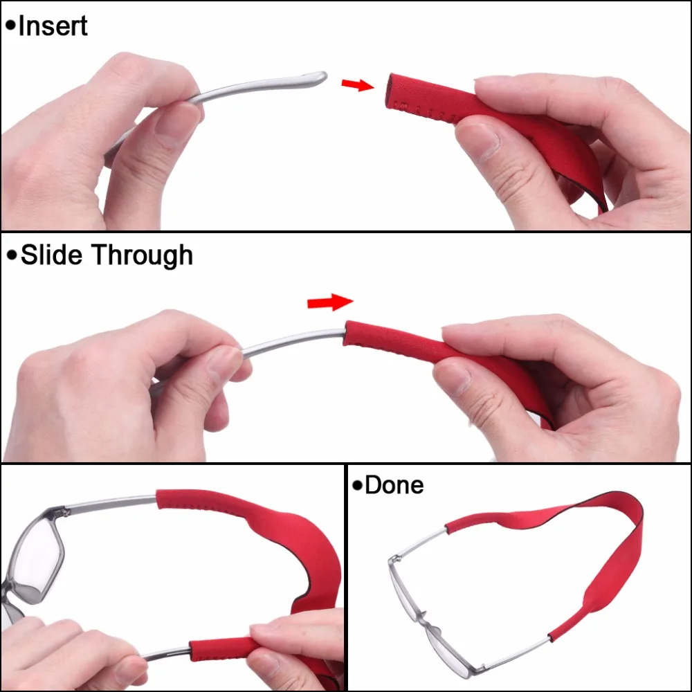 10 шт. очки солнцезащитные очки неопреновые эластичные спортивные оголовье Противоскользящий ремень безопасности шнур держатель для взрослых или детей