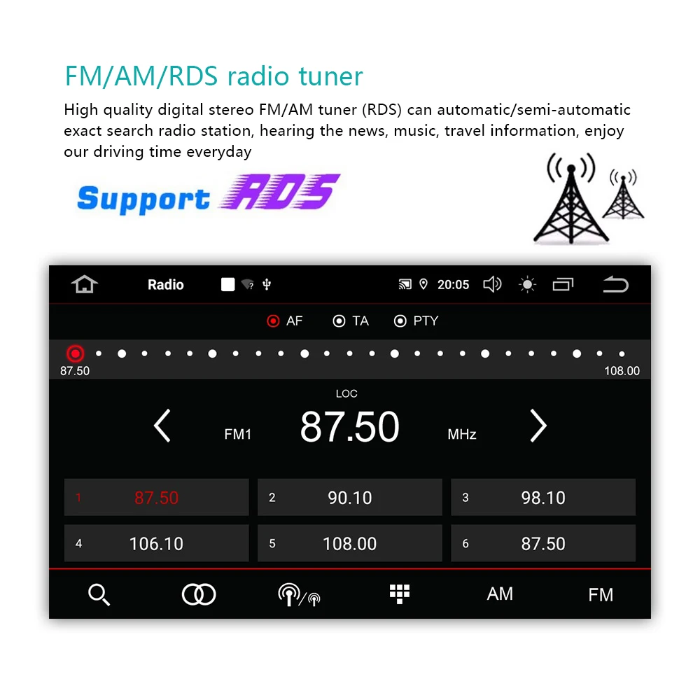 Podofo автомобильный мультимедийный DVD плеер Android 9 0 2 Din GPS Авторадио для Ford Focus Mondeo Kuga