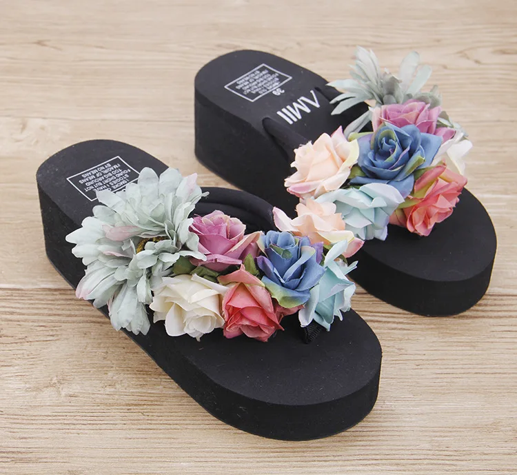2016 Summer Roses Womens Comfort Sandals Sale Non-slip Fashion Beach Shoes Cheap Flip Flops Slippers47