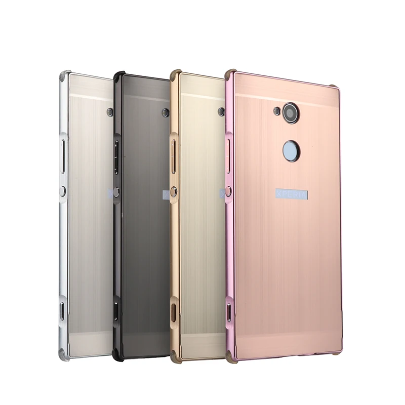 

For Sony Xperia XA2 H4133 Case for Sony XA 2 Brushed Back Cover Hard Case with Plating Metal Frame Case for Sony Xperia XA2 5.2