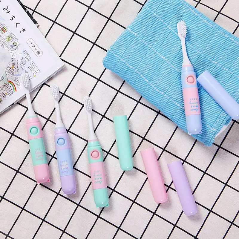 Crianças dos Desenhos Escova de Dentes Elétrica à Prova Animados Dwaterproof Água Bateria Operado Alta Qualidade Bonito Branqueamento aa 3 Cheap Escovas de dentes