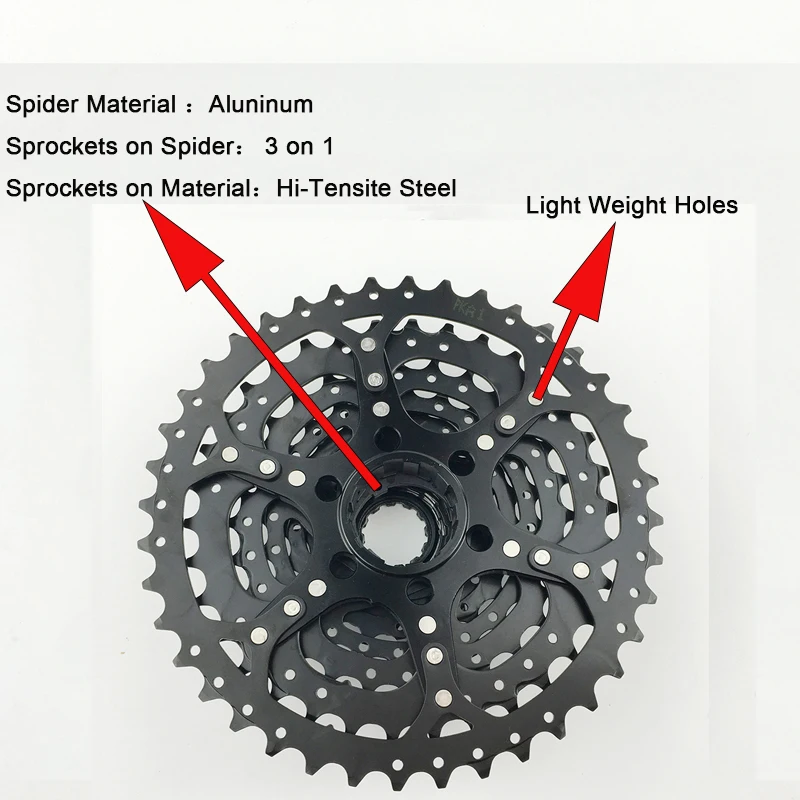 Sunracing CSM990 9 скоростей кассета X9 цепи Cogs 11-40T горный велосипед свободного хода широкое соотношение MTB свободного хода адаптер подходит Shimano SRAM