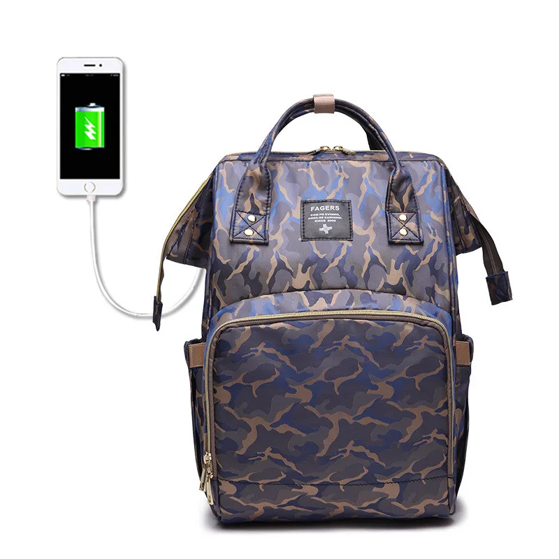 

Diaper Bag with Usb Mummy Maternity Nappy Bag Large Capacity Baby Travel Backpack Security Guard Against Theft Baby Bag for Mom