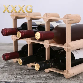 

XXXG// beech wine frame display wooden ornaments Wine wood wine frame removable creative wine bottle shelf