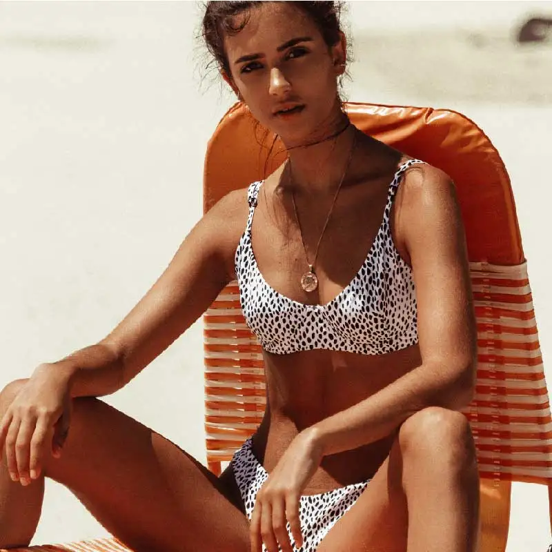 

sexy bandage brazilian bikini 2019 push up swimsuit dot printed swimwear women summer bathing suit straps swimming suit biquini