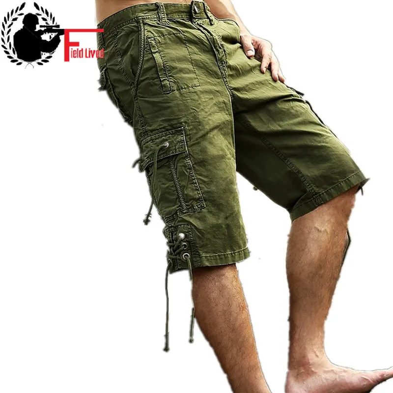 US Mens Cargo Shorts Relaxed Fit Multi-Pocket Retro Jeans Cargo Shorts Plus Size