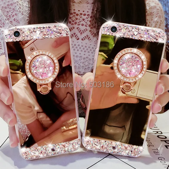 

Diamond Silicone Cover Mirror Soft Rhinestone case For Xiaomi Mi 8 SE 5s Plus 5X 6X A2 Mix 2s Max 2 Redmi 5 6 5A 6A Note 4 4X S2