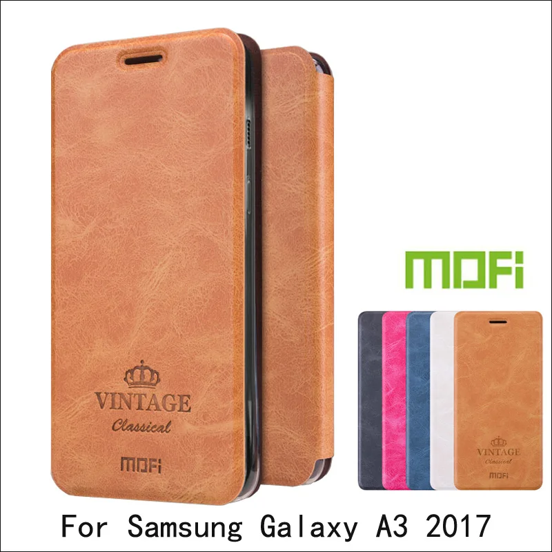 Чехол Mofi для Samsung Galaxy A3 2017 кожаный чехол книжка с откидной крышкой Защитные чехлы