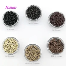 1000 шт. 4,5 мм с Силиконовый алюминия микро-ссылки микро кольца трубки бисер для I-tip волос /наращивания волос Инструменты